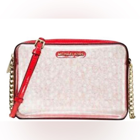 👜 NWOT Michael Kors MK Clear Large EW East West Crossbody Stadium Bag - Picture 1 of 12